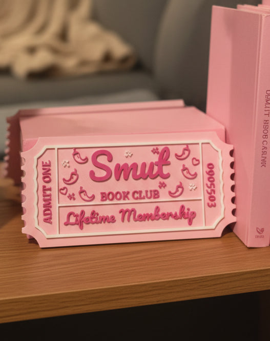 Smut Book Club Lifetime Membership Bookcase Sign
