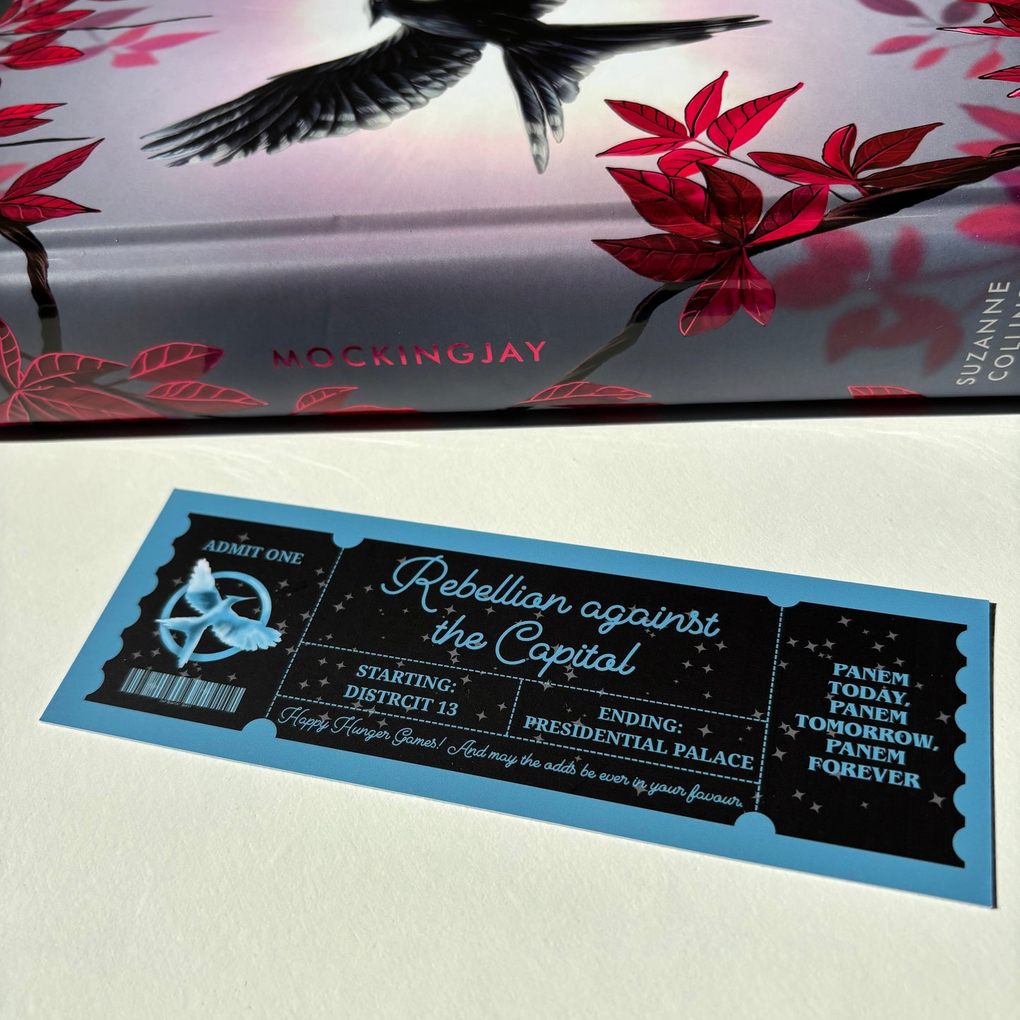 MockingJay Ticket to the Rebellion Card Bookmark | The Hunger Games Universe | Matte Finish