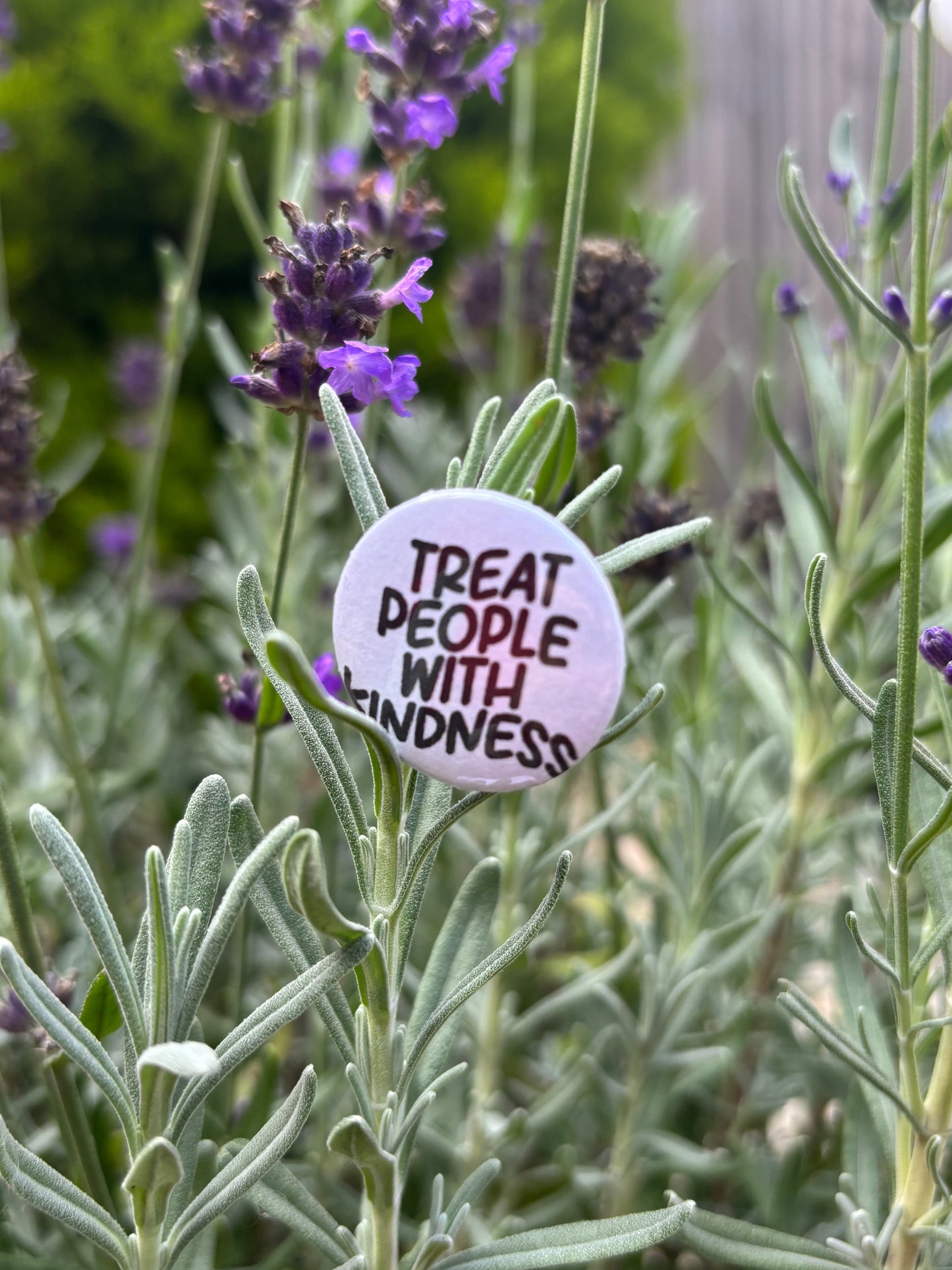 "Treat People With Kindness" 25mm Badge - Pink
