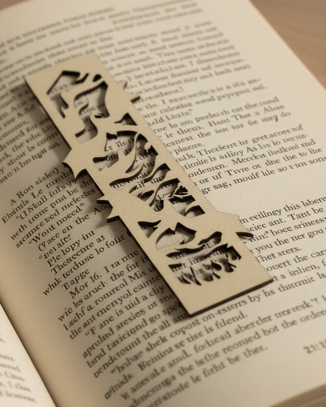 Dragon Silhouettes Wooden Bookmark - Fantasy Book Lover Gift