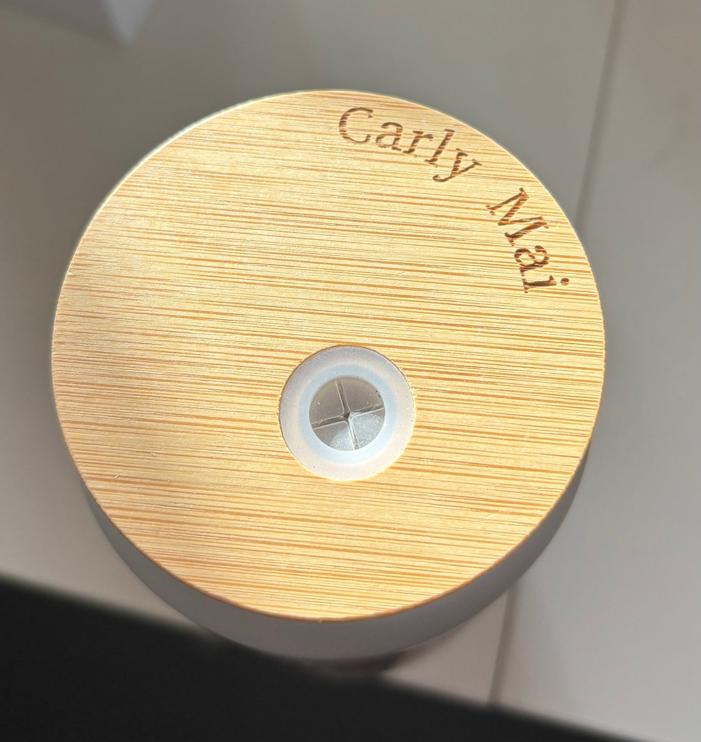 Pink Cowgirl Glass Can with Bamboo Lid & Straw