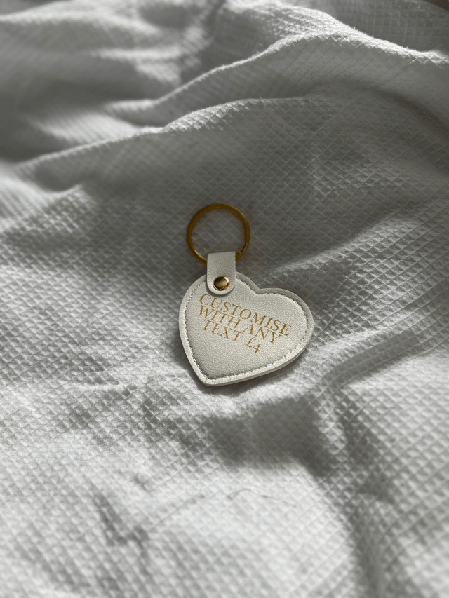 Personalised Heart Faux Leather Keyring