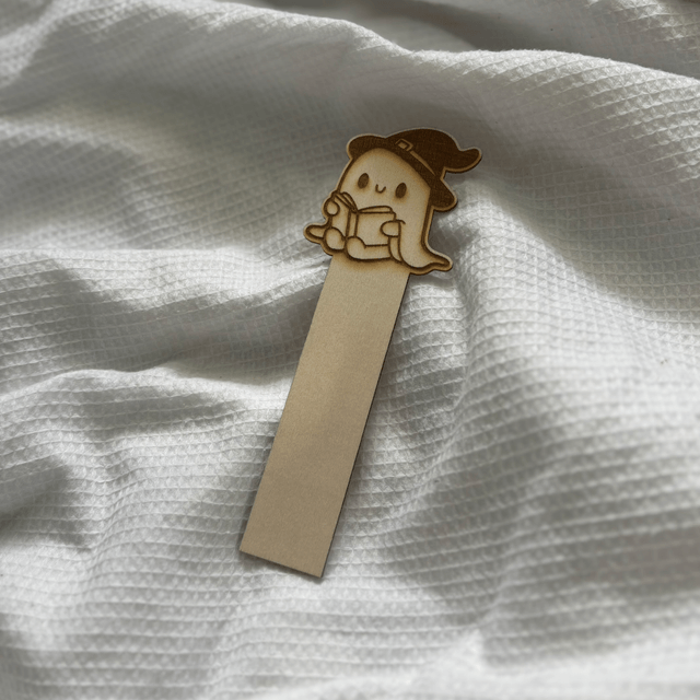 Reading Ghost Wooden Bookmark