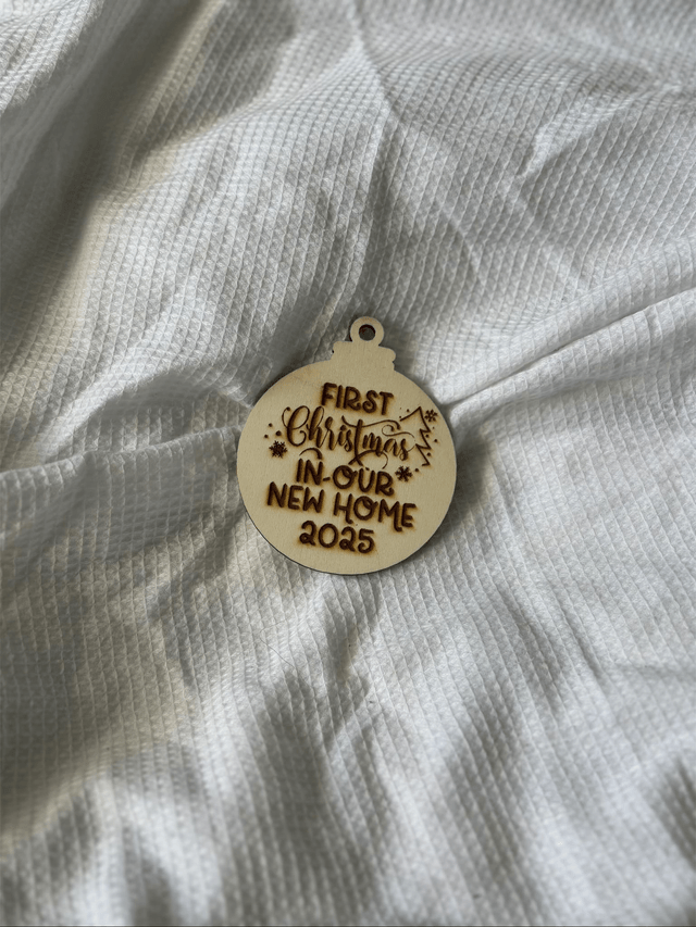 Wooden Bauble - First Christmas in our New Home 2025