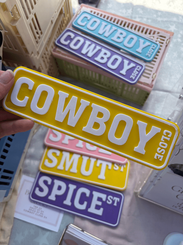 Bookcase Signs | COWBOY CLOSE