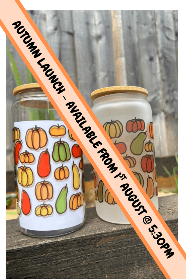  Pumpkin - Glass Tumbler with Bamboo Lid and Reusable Straw