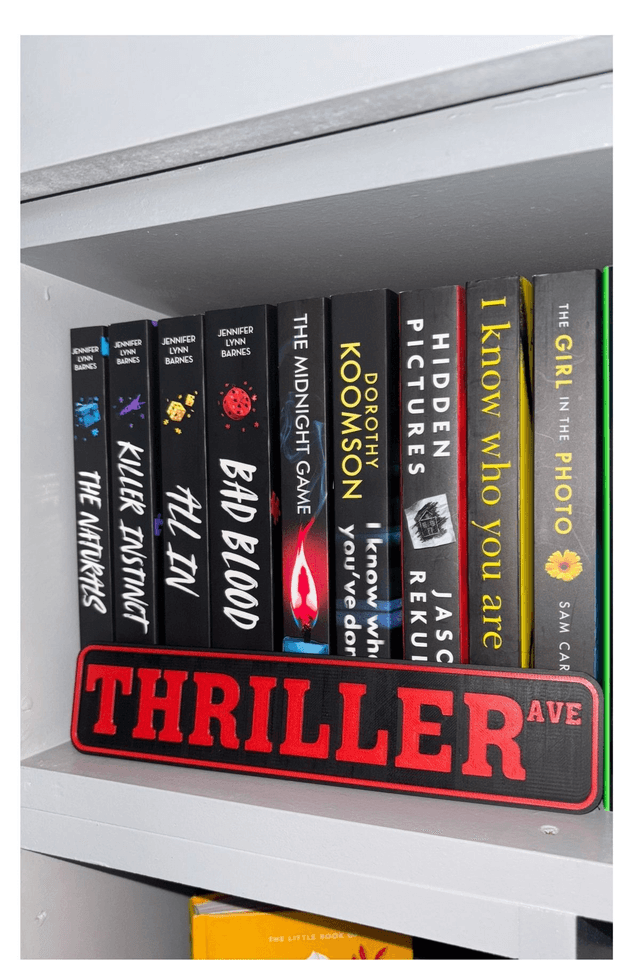 Thriller Ave | Bookcase Sign