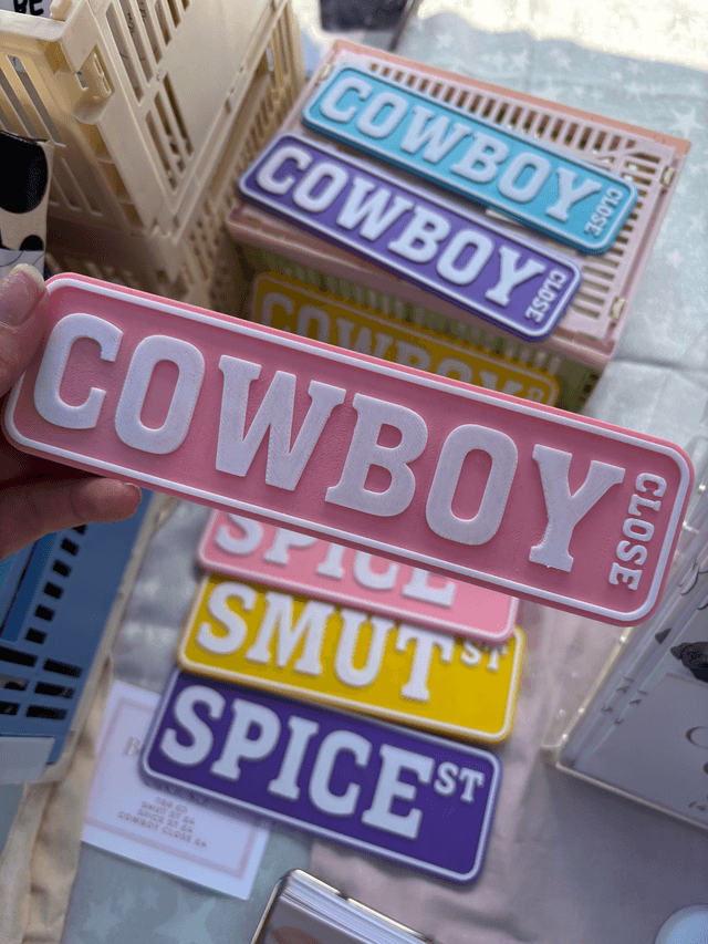 Bookcase Signs | COWBOY CLOSE
