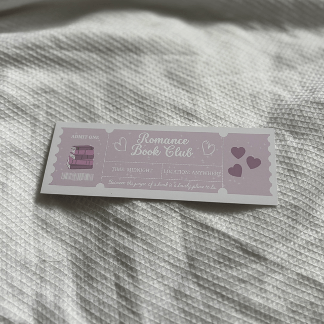 Ticket to Romance Book Club Card Bookmark