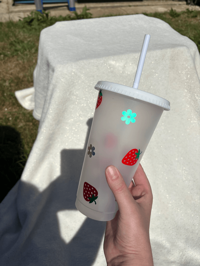 Strawberries and Flowers Cold Cup