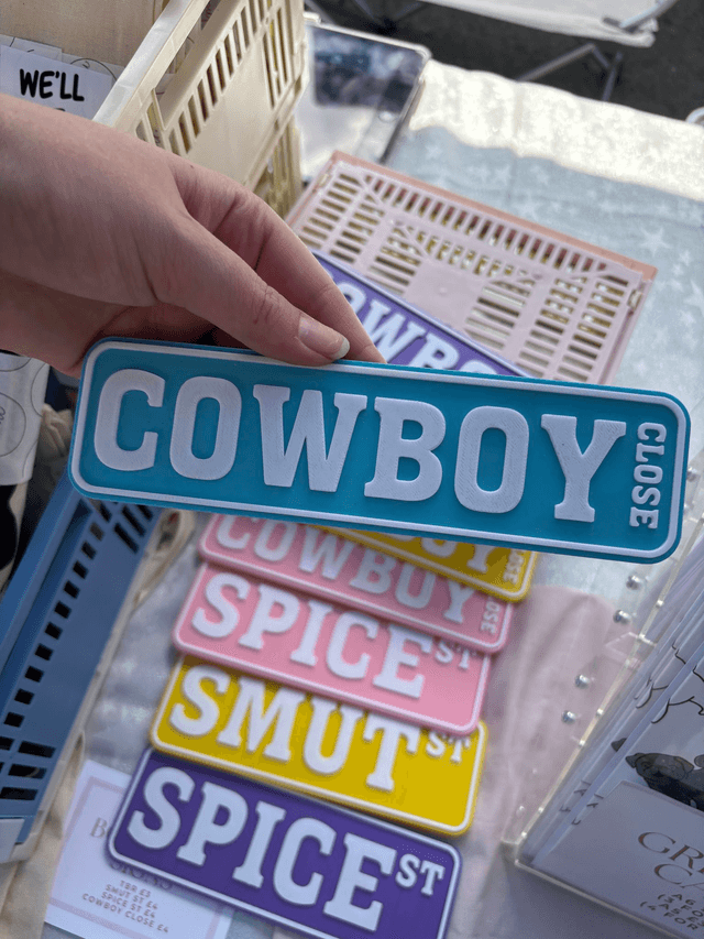 Bookcase Signs | COWBOY CLOSE