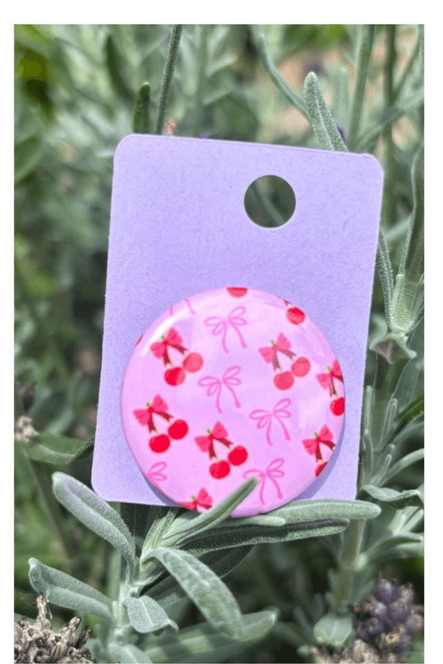 Cherries & Bows- 25mm Button Badge