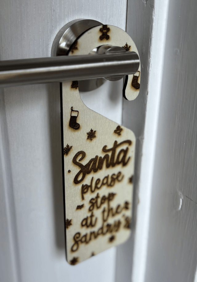 Santa Please Stop at Personalised Door Sign | Personalised Christmas Decor