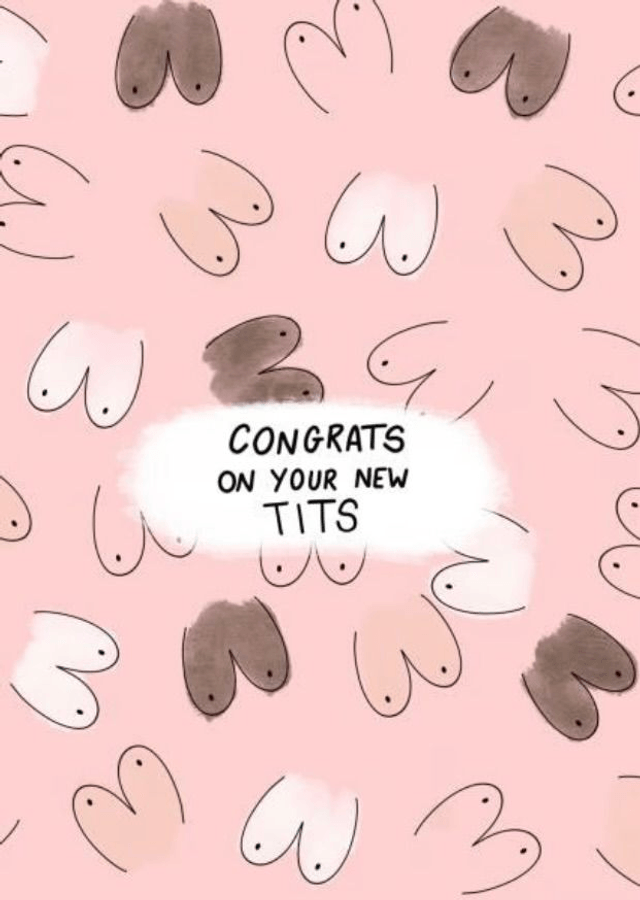 Congrats on Your New Tits Card – Funny & Empowering Greeting Card
