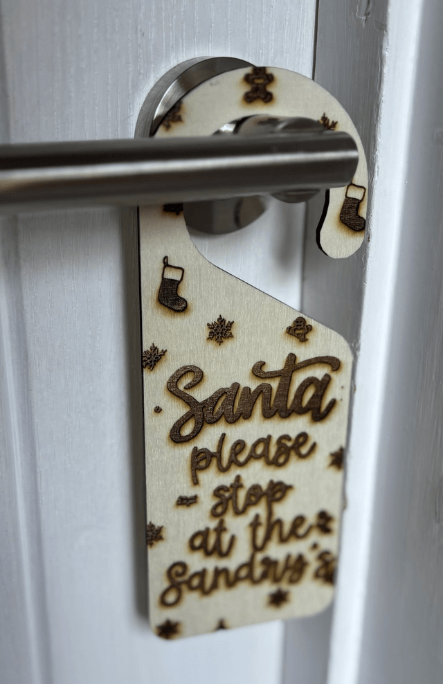 Santa Please Stop at Personalised Door Sign | Personalised Christmas Decor