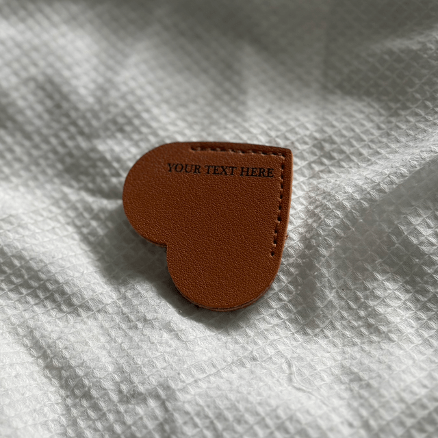 Personalised Leather Heart Bookmark