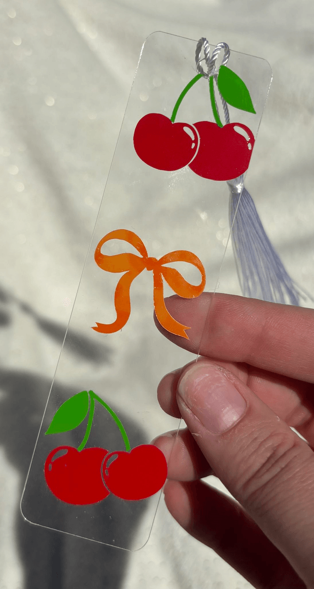 Cherries and Bows Acrylic Bookmark