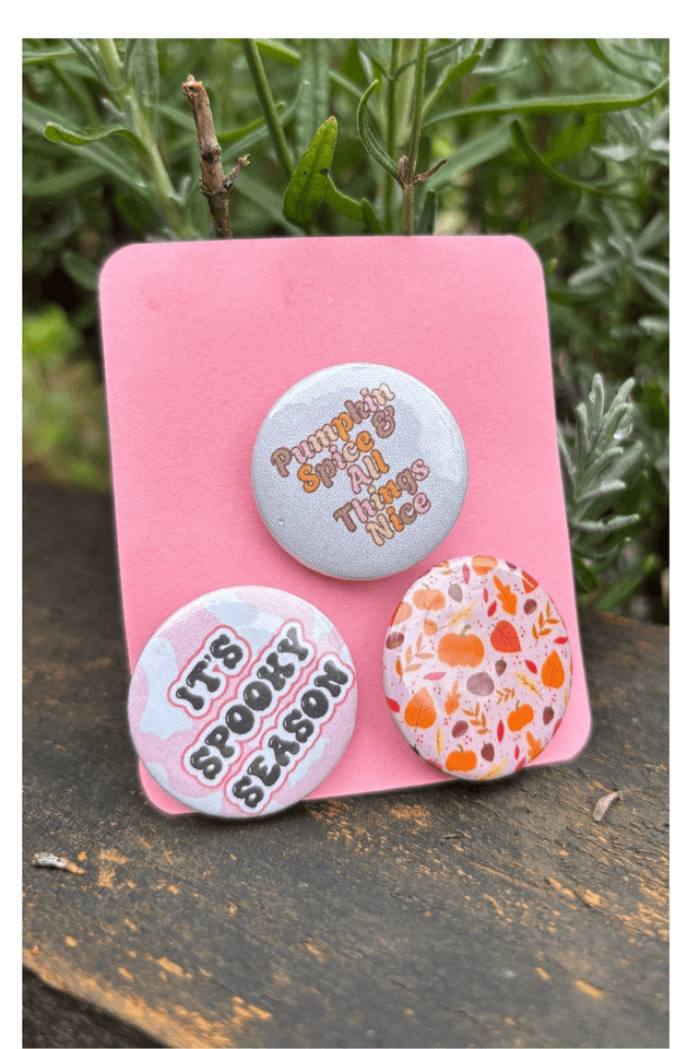 Autumnal Mix - 25mm Button Badges x 3