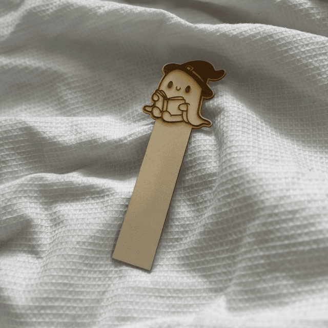 Reading Ghost Wooden Bookmark