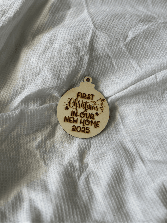 Wooden Bauble - First Christmas in our New Home 2025