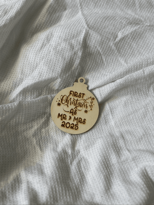 Wooden Bauble - First Christmas as a Married Couple 2025