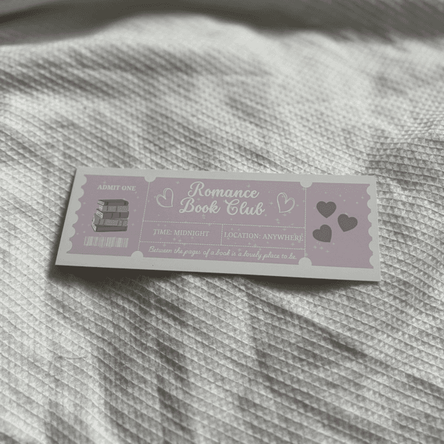 Ticket to Romance Book Club Card Bookmark