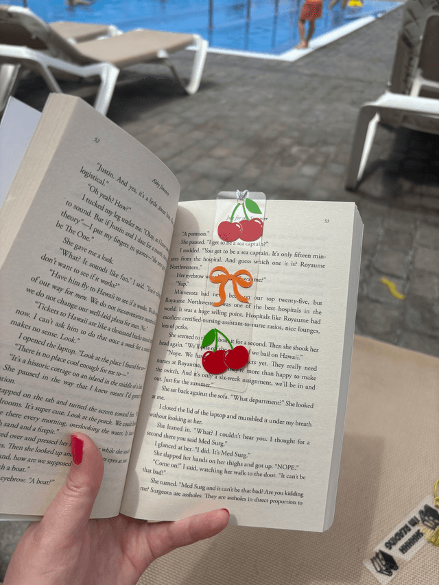 Cherries and Bows Acrylic Bookmark