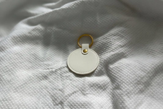 Faux Leather White Circle for custom engraving