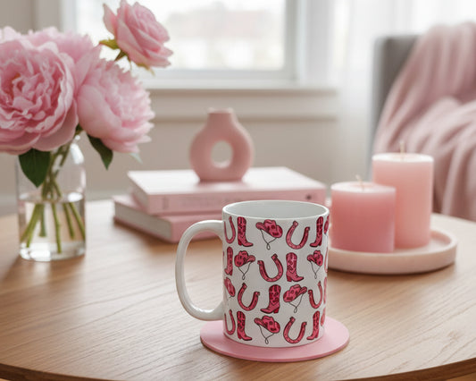 Pink Cowgirl Pattern Mug