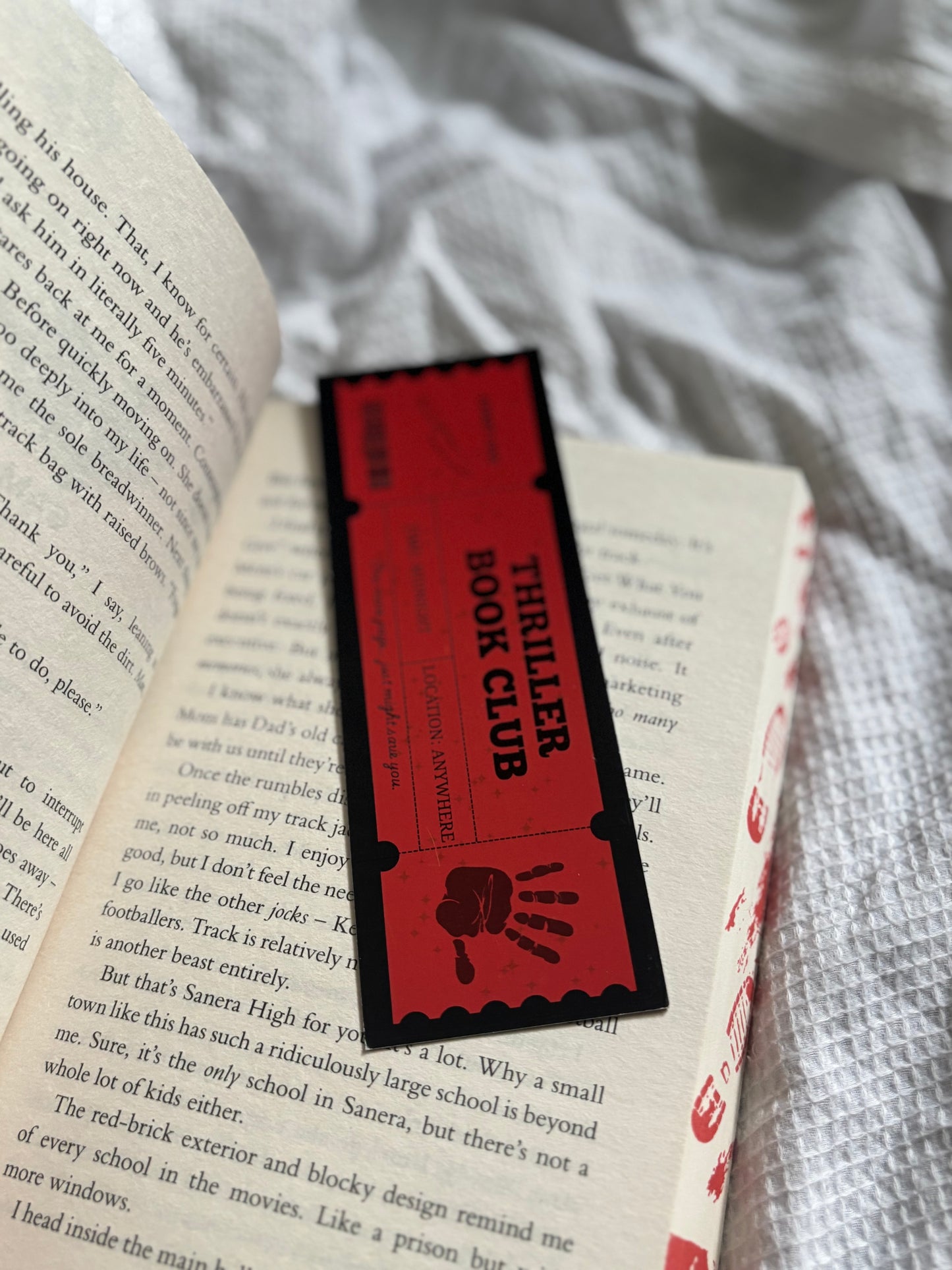 Thriller Book Club Card Bookmark