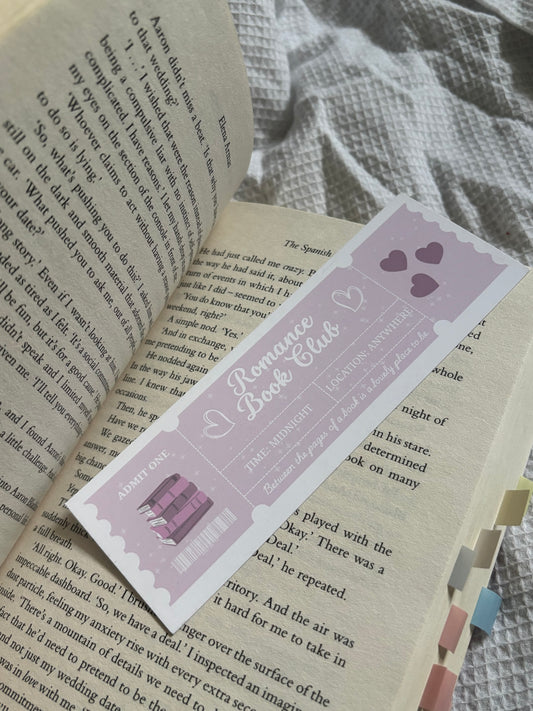 Romance Book Club Ticket | Card Bookmark