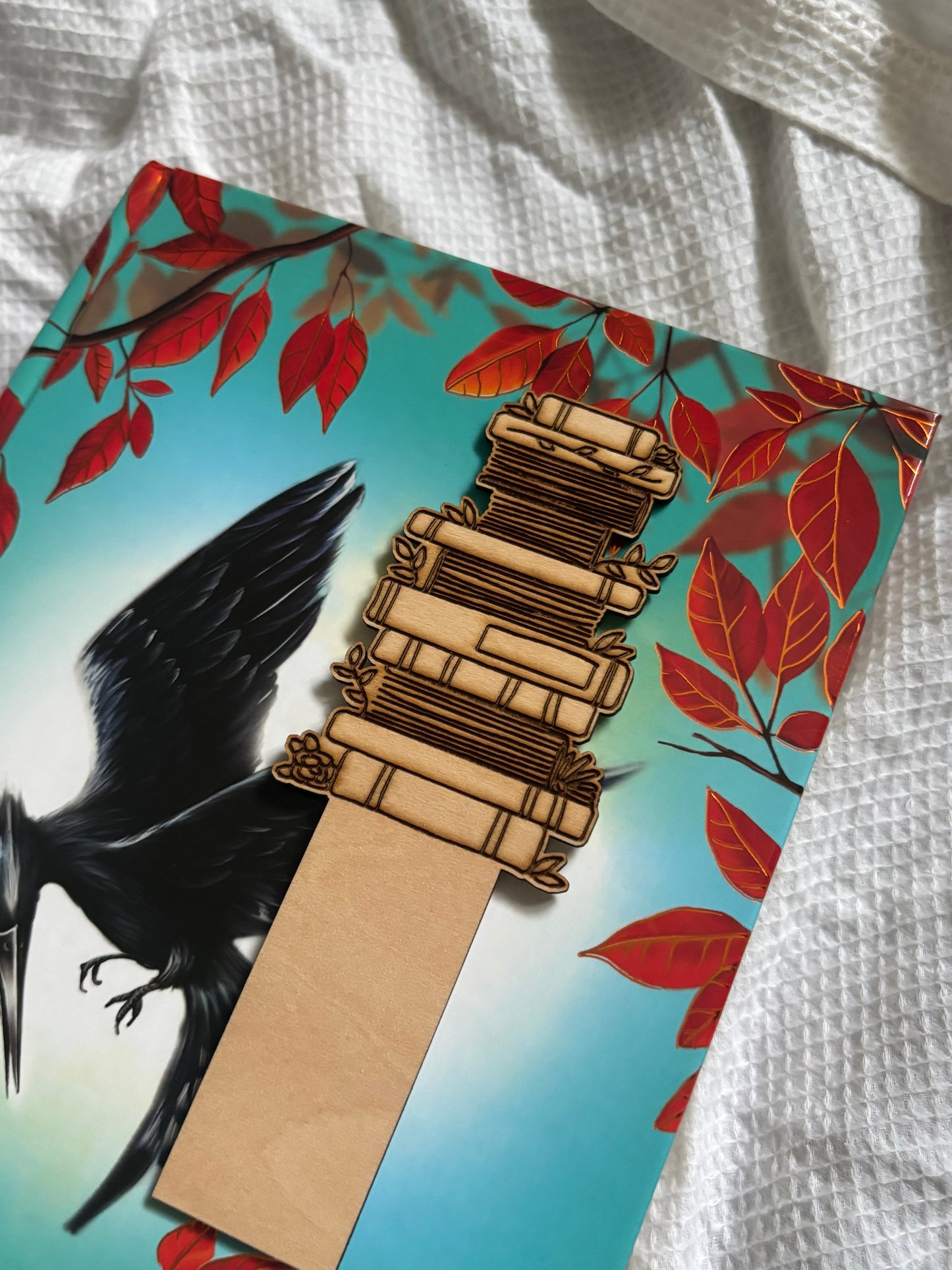 Book Stack Wooden Bookmark - Book Lover Gift