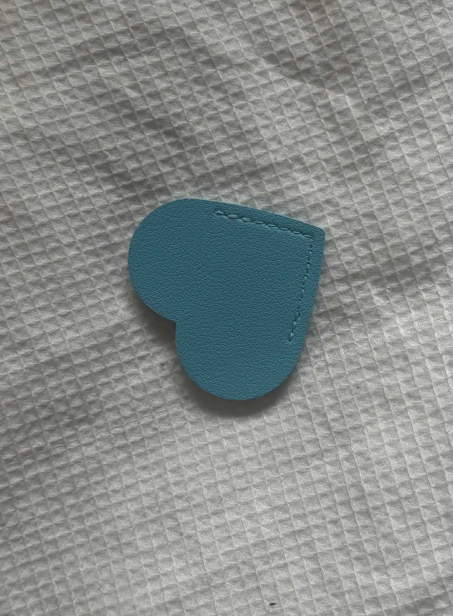 Custom Engraved Leather Heart Bookmark - Teal