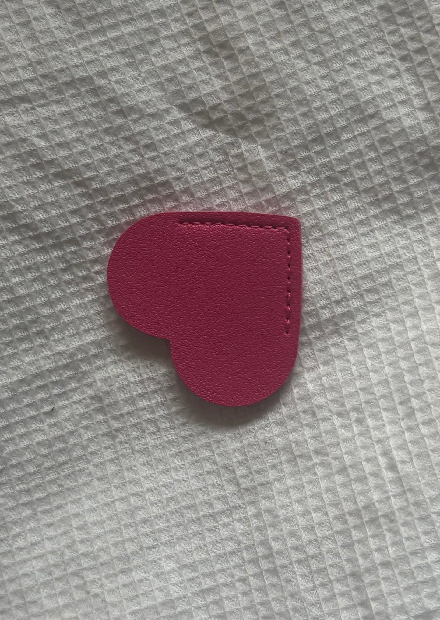 Custom Engraved Leather Heart Bookmark - Magenta