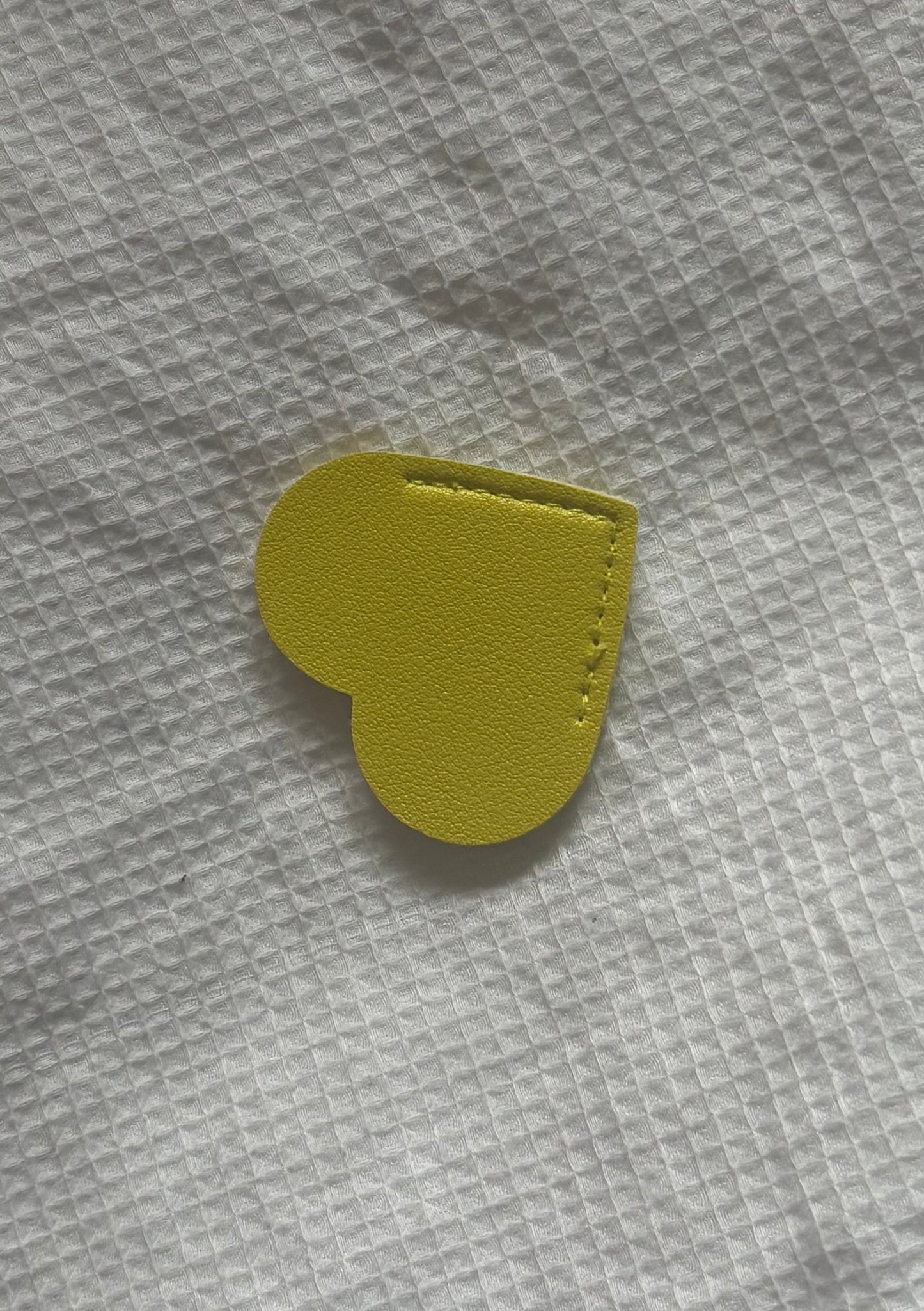 Custom Engraved Leather Heart Bookmark - Bright Yellow