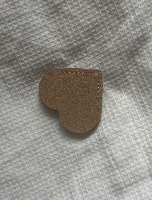 Custom Engraved Leather Heart Bookmark - Tan