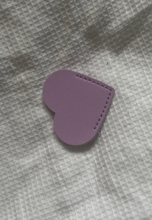 Custom Engraved Leather Heart Bookmark - Lavender