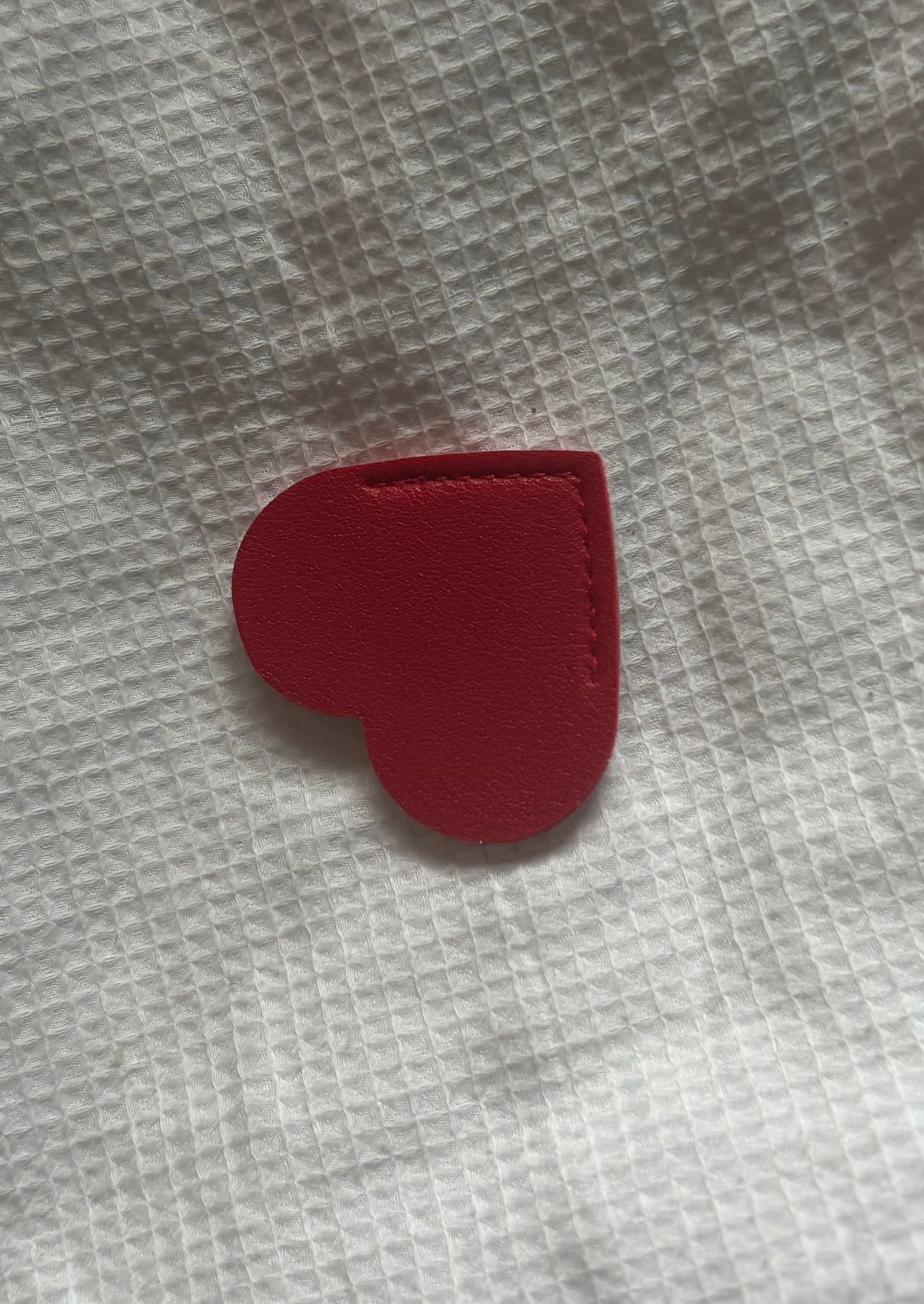 Custom Engraved Leather Heart Bookmark - Red