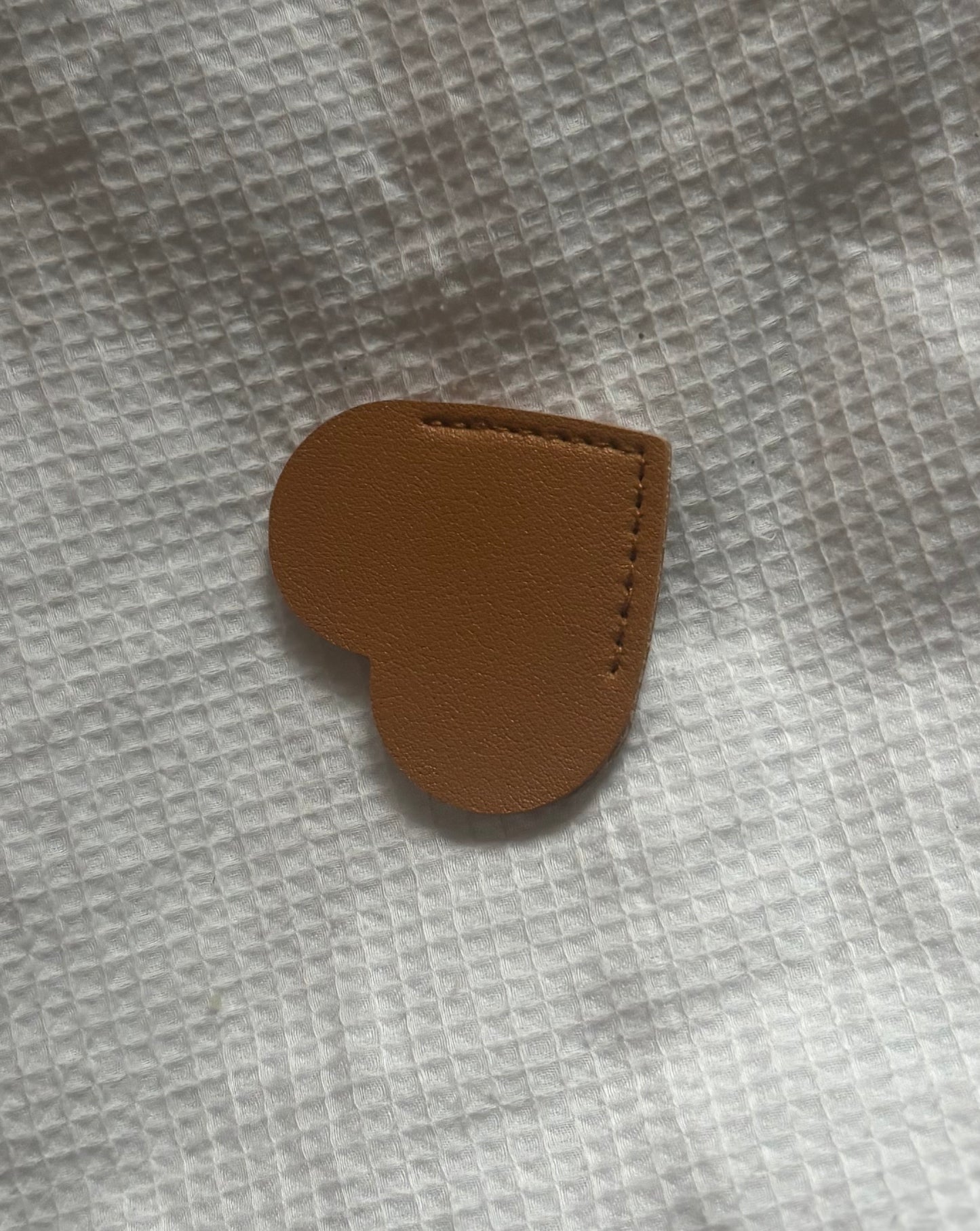 Custom Engraved Leather Heart Bookmark - Brown