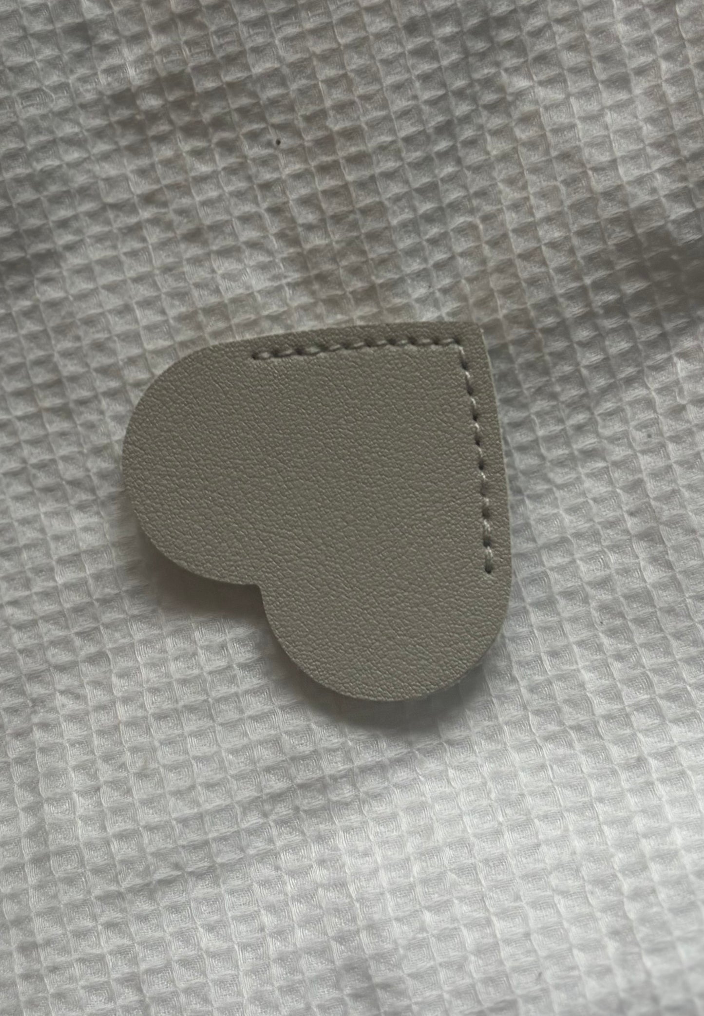 Custom Engraved Leather Heart Bookmark - Grey