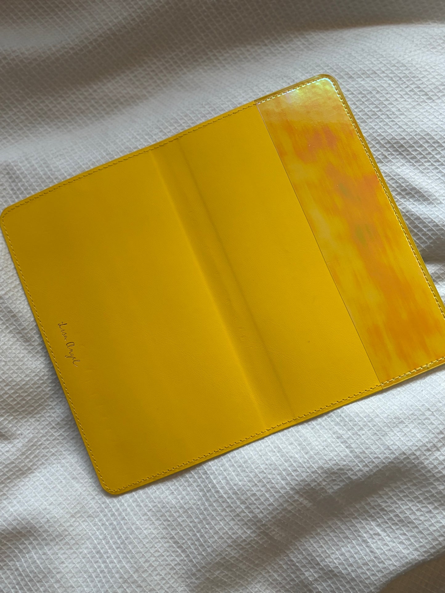 Personalised Yellow Leather Travel Wallet