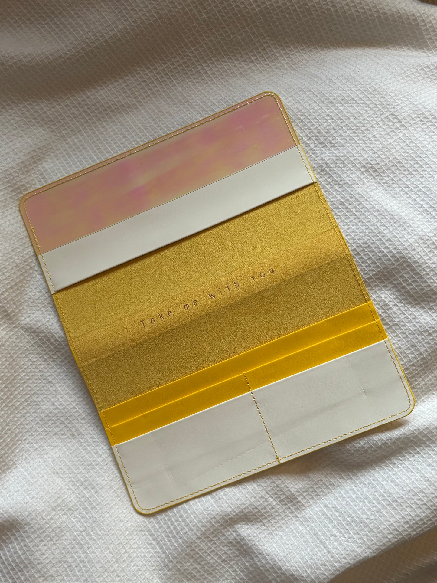 Personalised Yellow Leather Travel Wallet