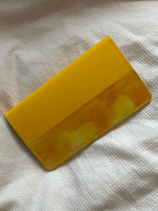 Personalised Yellow Leather Travel Wallet