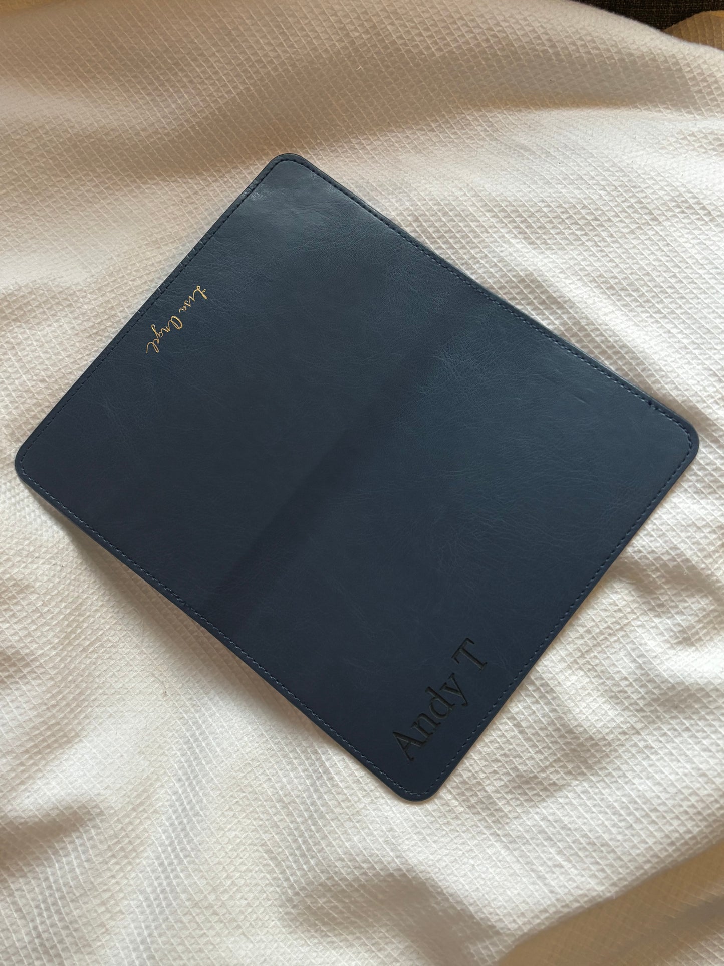 Personalised Faux Leather Travel Wallet in Navy