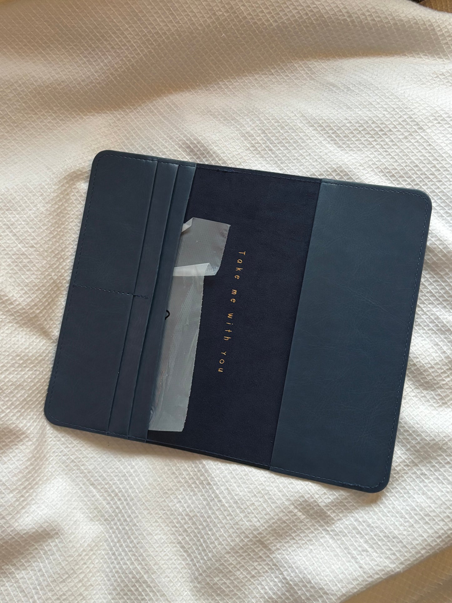 Personalised Faux Leather Travel Wallet in Navy