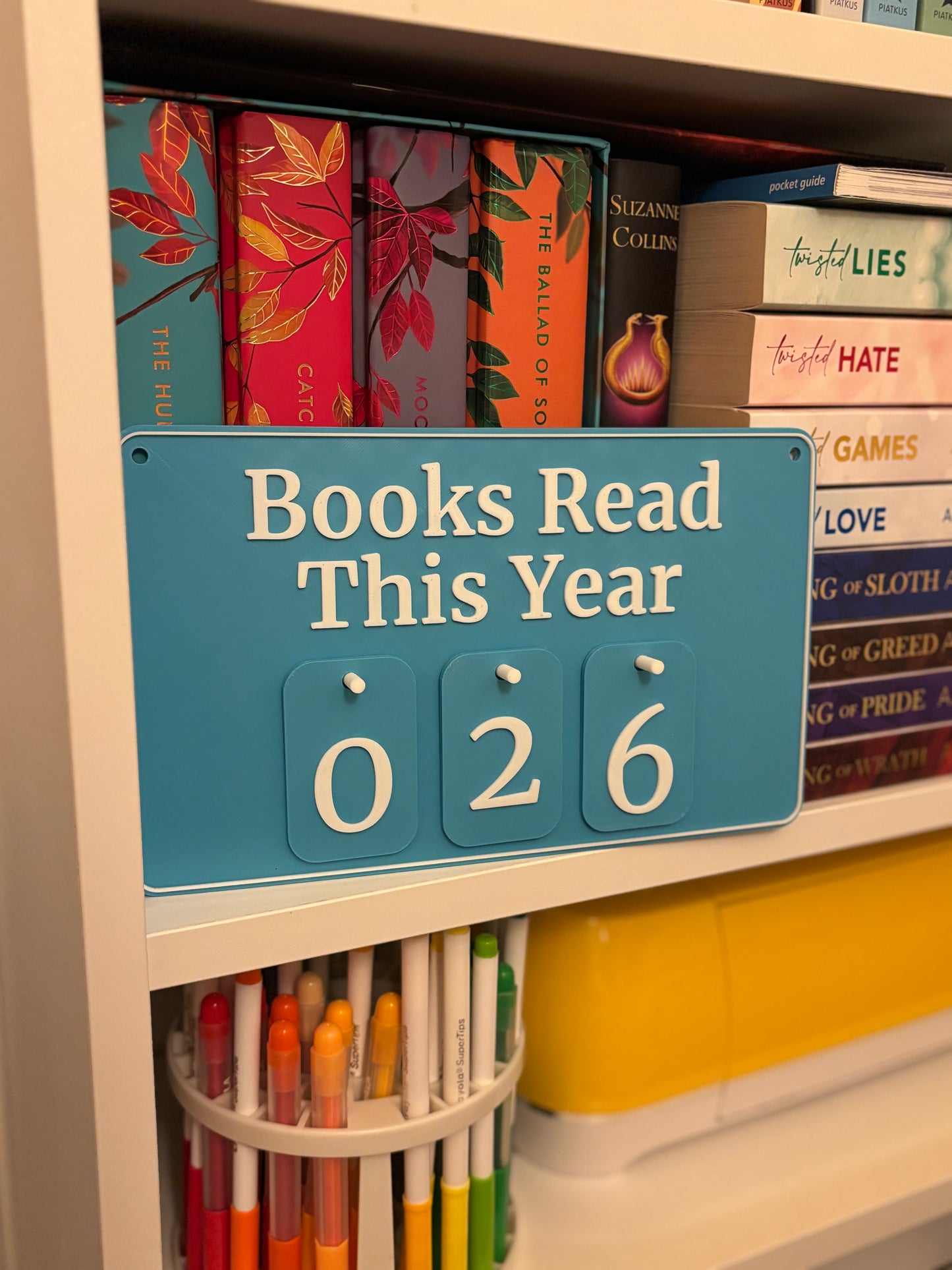 Books Read This Year Counter | 3 Digits | Choose your colour combo!