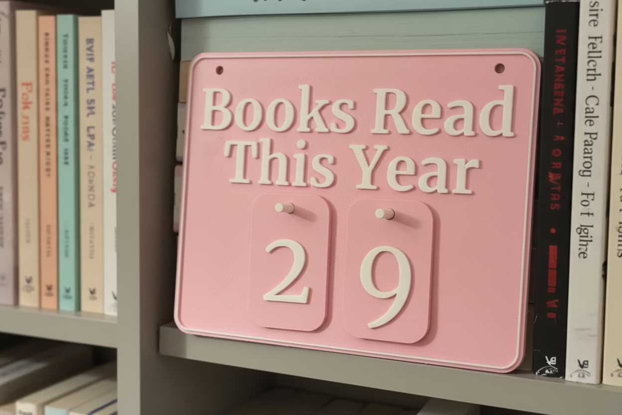 Books Read This Year Counter | 2 Digits | Choose your colour combo!