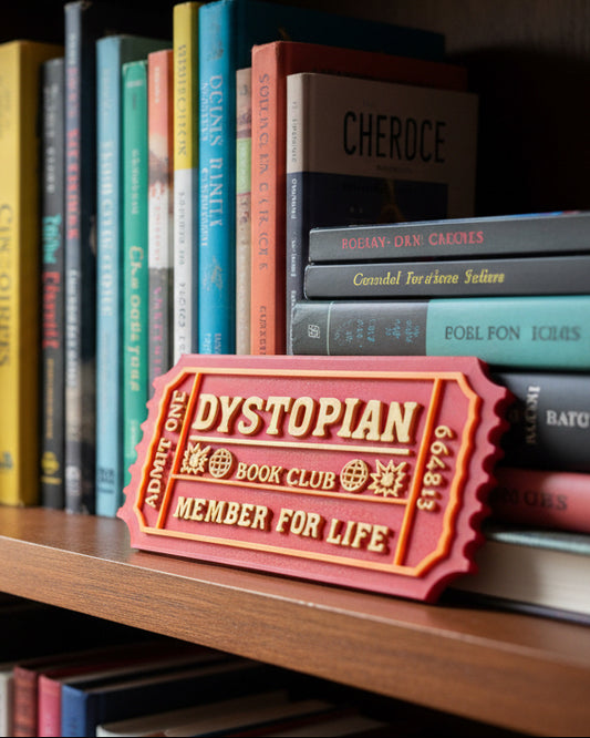 Dystopian Book Club 3D Printed Bookcase Sign