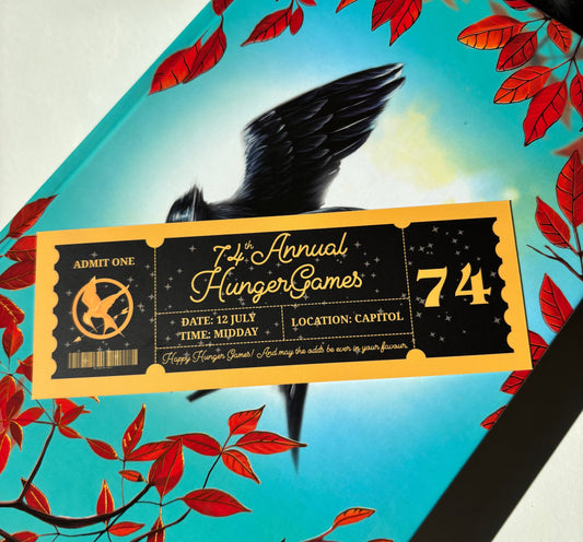 74th Annual Hunger Games Ticket Card Bookmark | Matte Finish