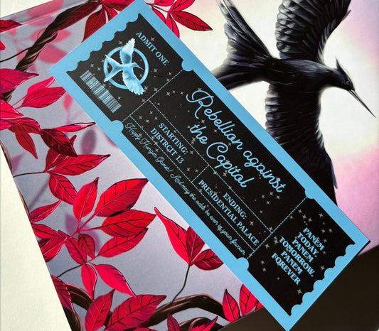 MockingJay Ticket to the Rebellion Card Bookmark | The Hunger Games Universe | Matte Finish